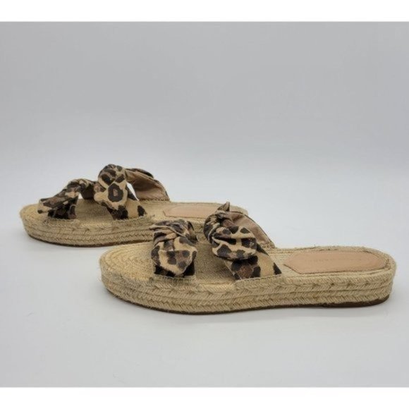 Loeffler Randall Leopard bow tie strappy espadrille sandals Size 10 - Picture 5 of 8